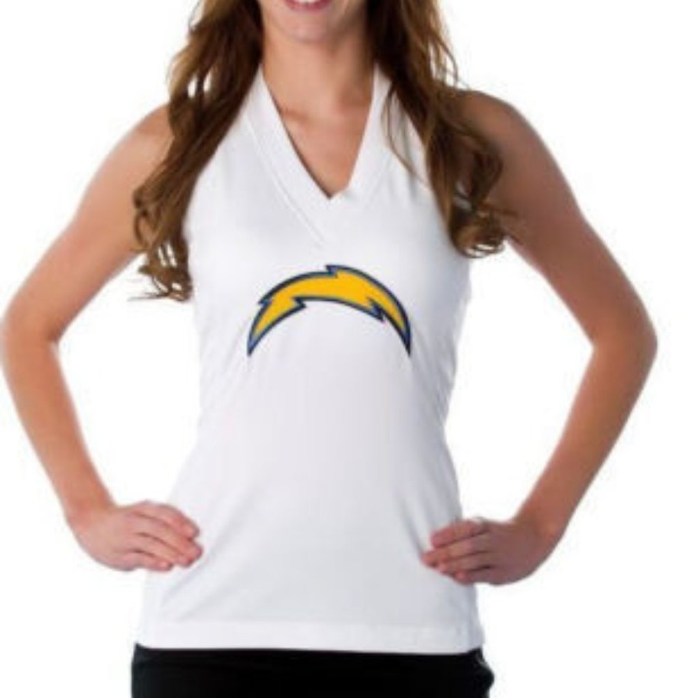 All-Sport Couture Womens NFL Los Angeles Chargers Blown Coverage Halter Top New